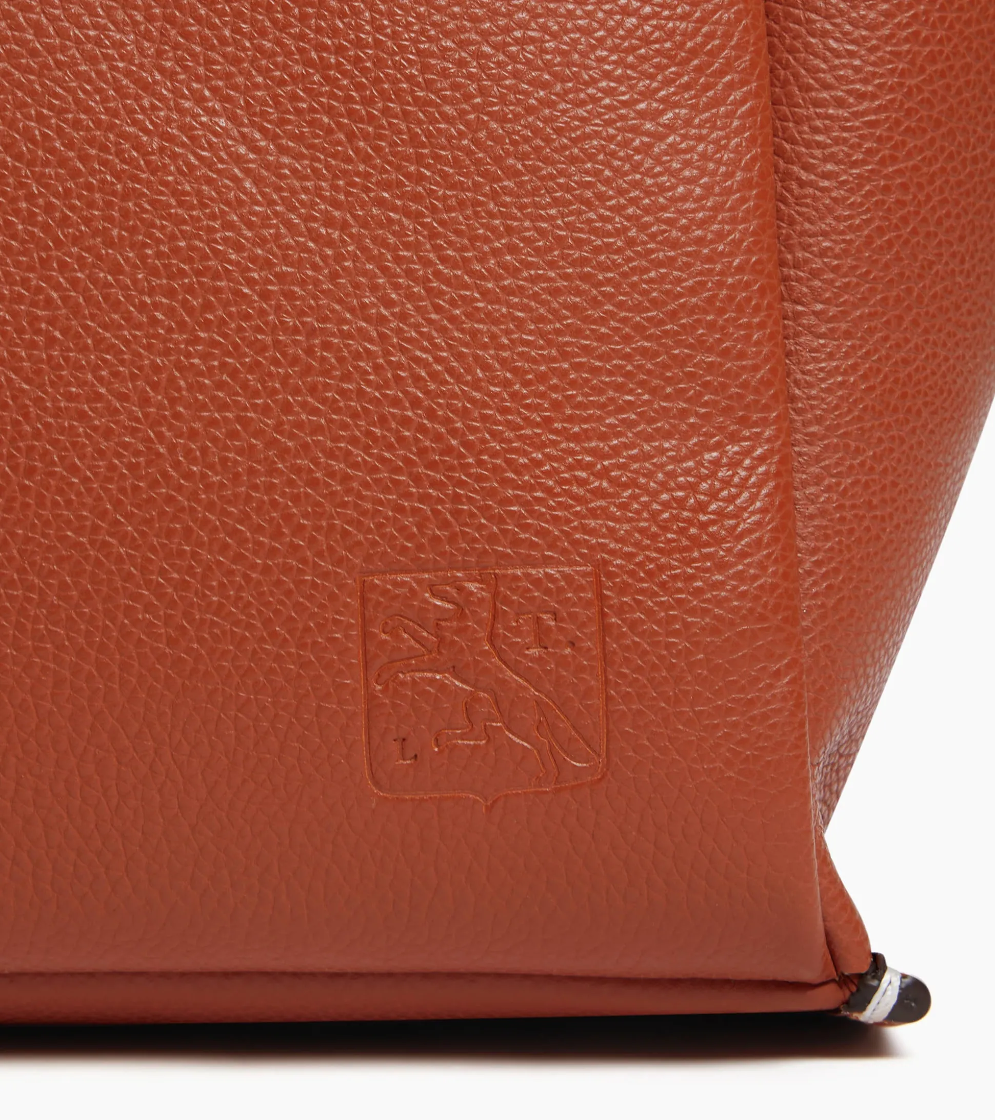 Petit sac cabas Elena en cuir grainé - ACAJOU 1