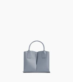 Petit sac cabas Elena en cuir grainé - BLEU ARGILE