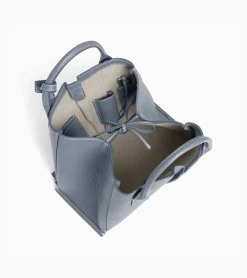 Petit sac cabas Elena en cuir grainé - BLEU ARGILE