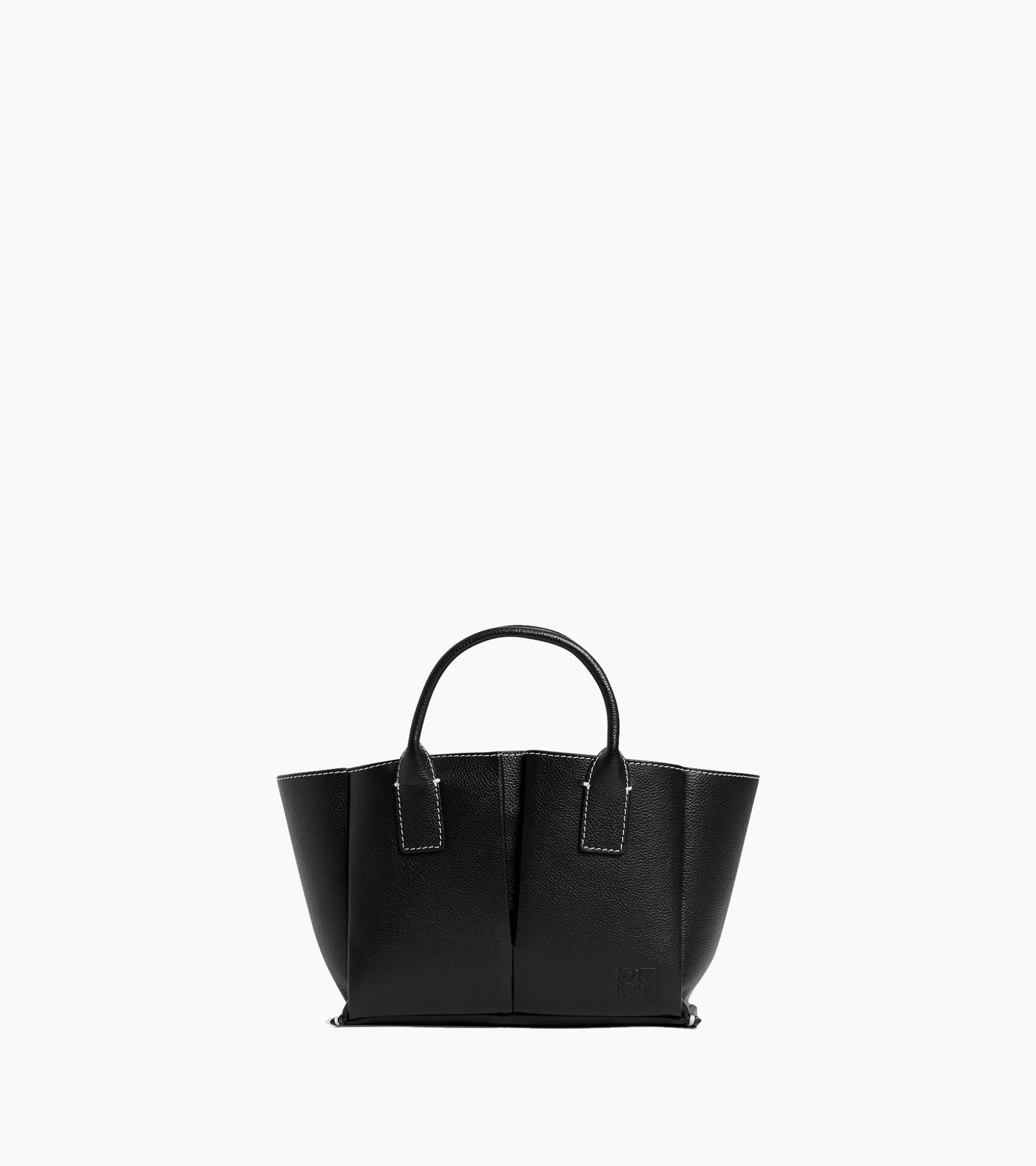 Petit sac cabas Elena en cuir grainé - NOIR 1