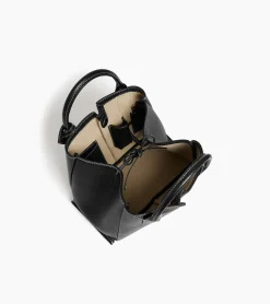 Petit sac cabas Elena en cuir grainé - NOIR 1