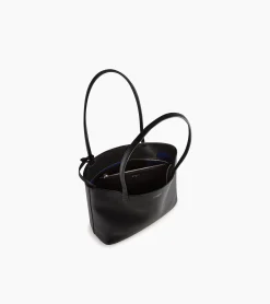 Petit sac cabas Louise en cuir grainé - Black Le Bleu