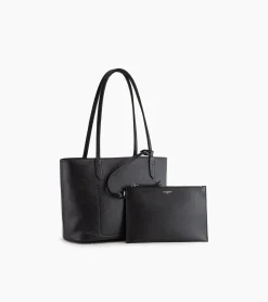 Petit sac cabas Louise en cuir grainé - Black Le Bleu