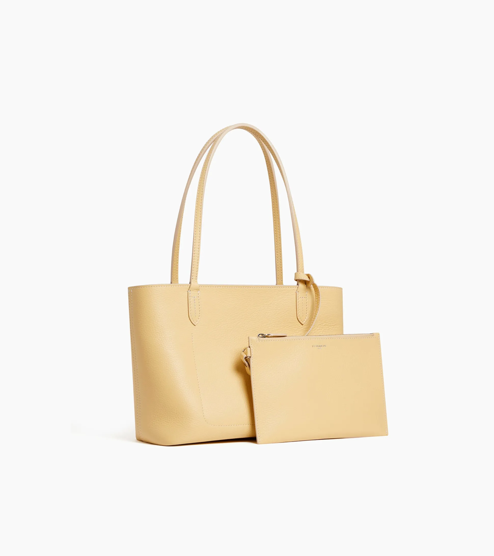 Petit sac cabas Louise en cuir grainé - AURORE-GREGE