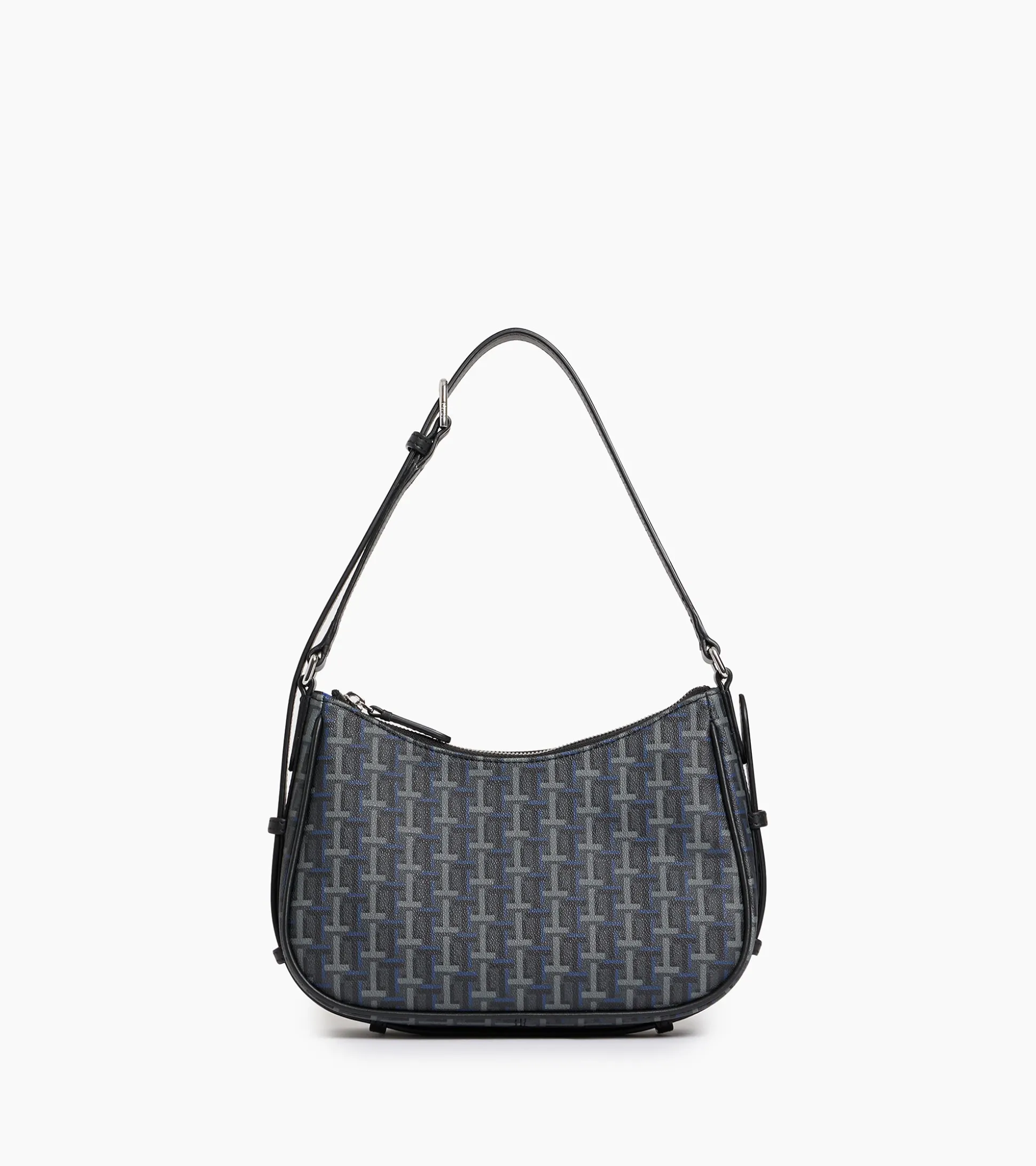 Petit sac porté épaule Camille en toile monogramme - SIGNATURE LT NOIR-NOIR