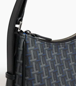 Petit sac porté épaule Camille en toile monogramme - SIGNATURE LT NOIR-NOIR
