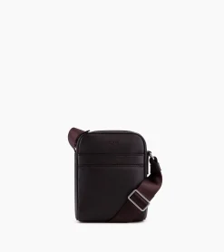 Petite sacoche Charles en cuir grainé - Coffee Brown
