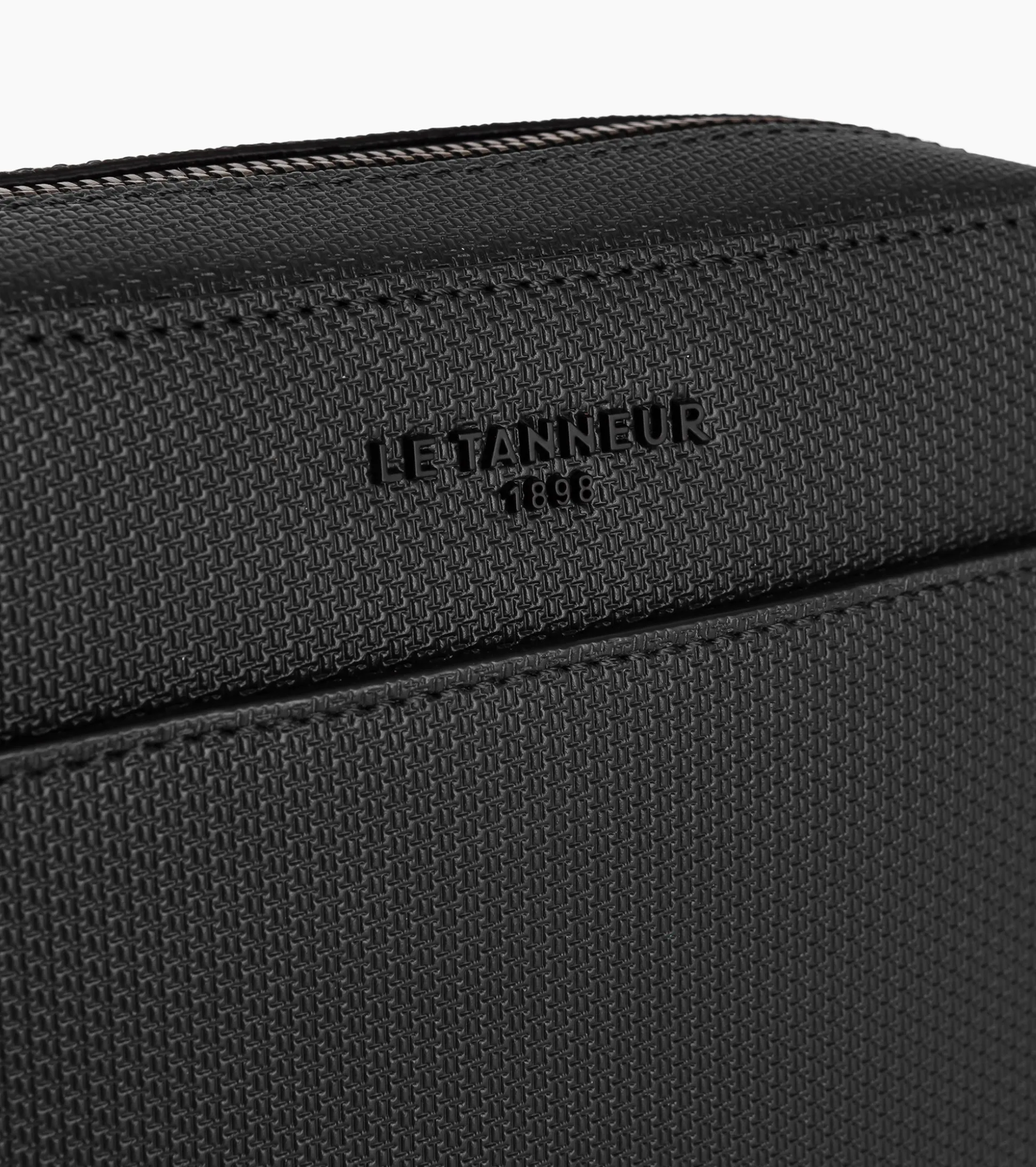 Petite sacoche Emile en cuir signature T - Black