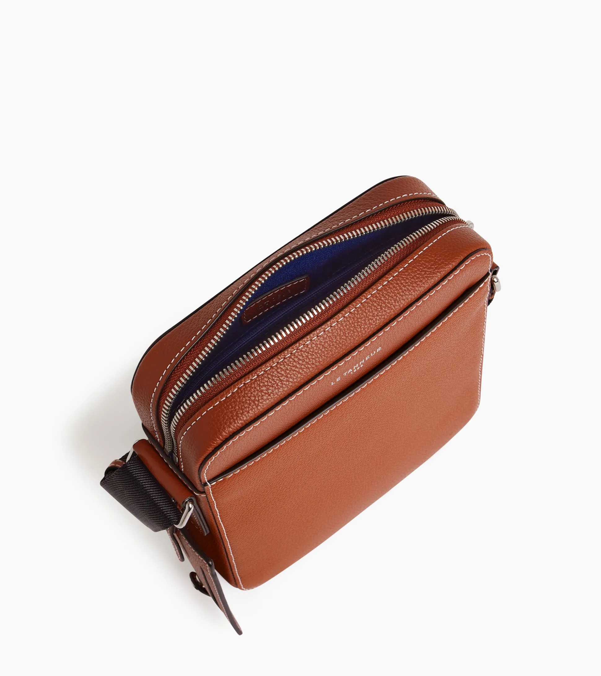Petite sacoche Emile en cuir grainé - Mahogany Brown