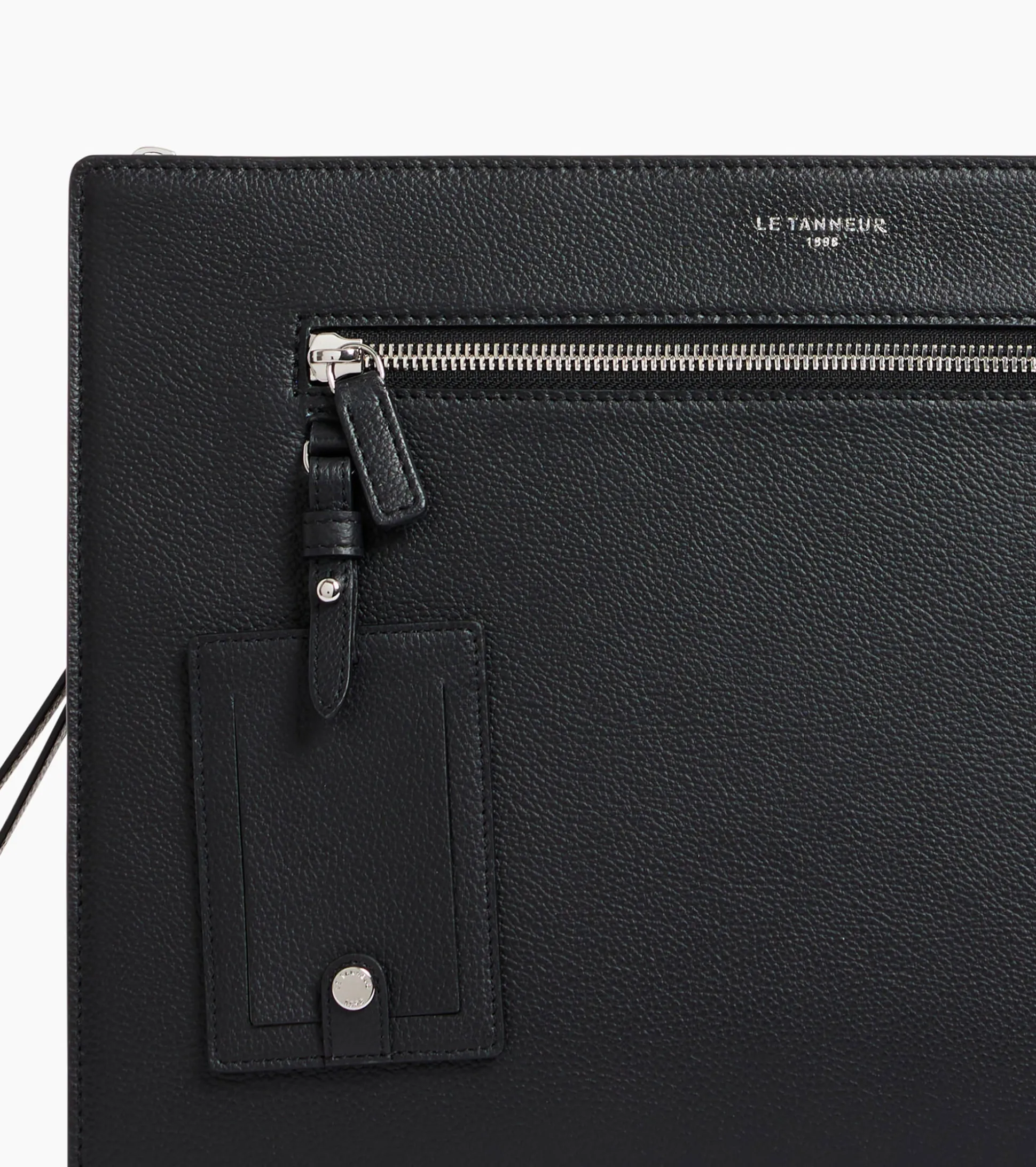 Pochette A4 Emile en cuir grainé - NOIR 1