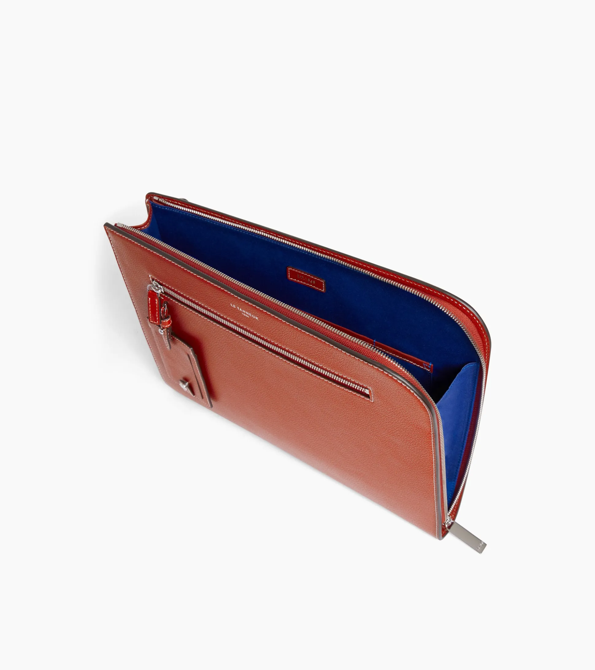 Pochette A4 Emile en cuir grainé - ACAJOU 1
