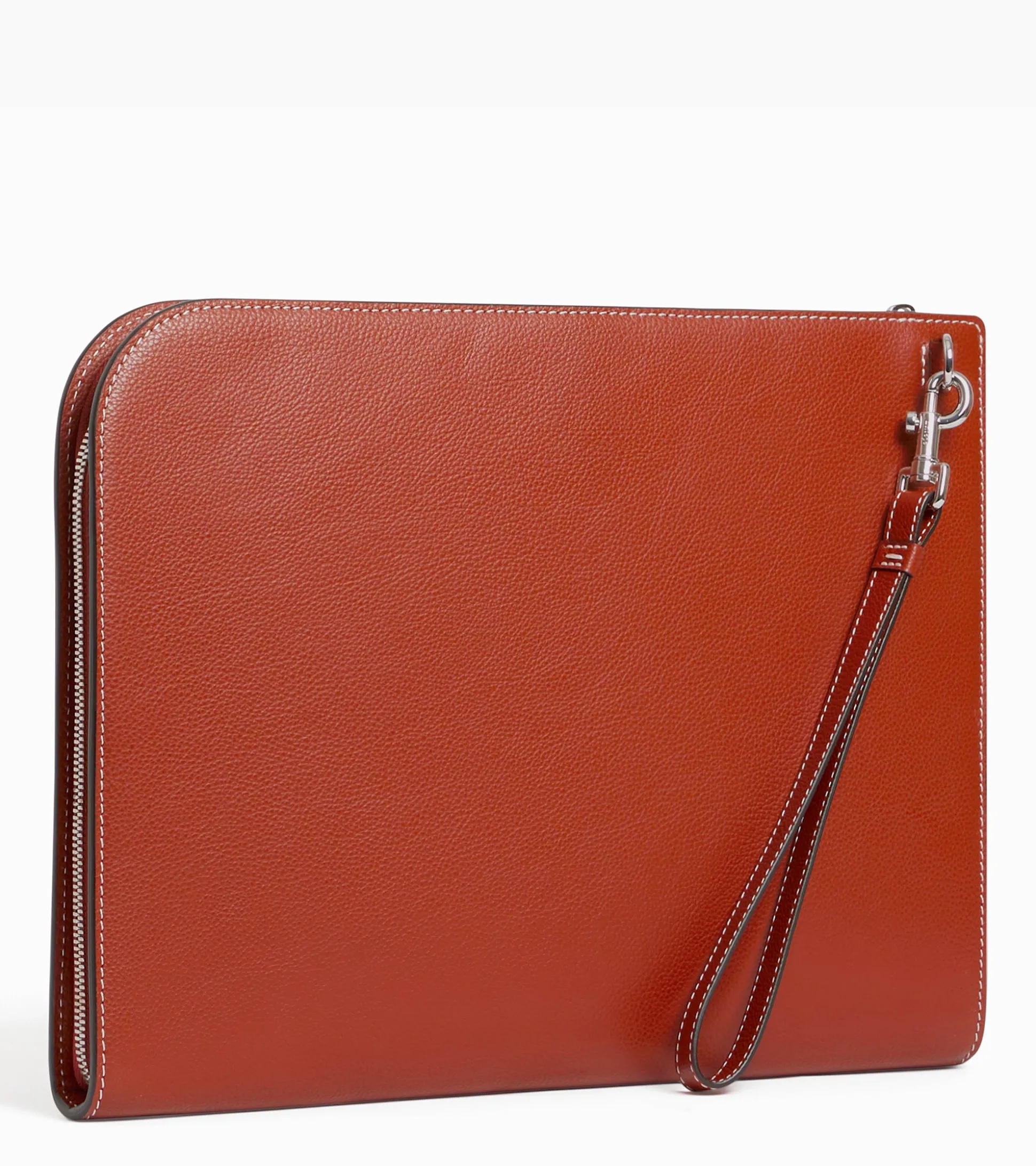 Pochette A4 Emile en cuir grainé - ACAJOU 1