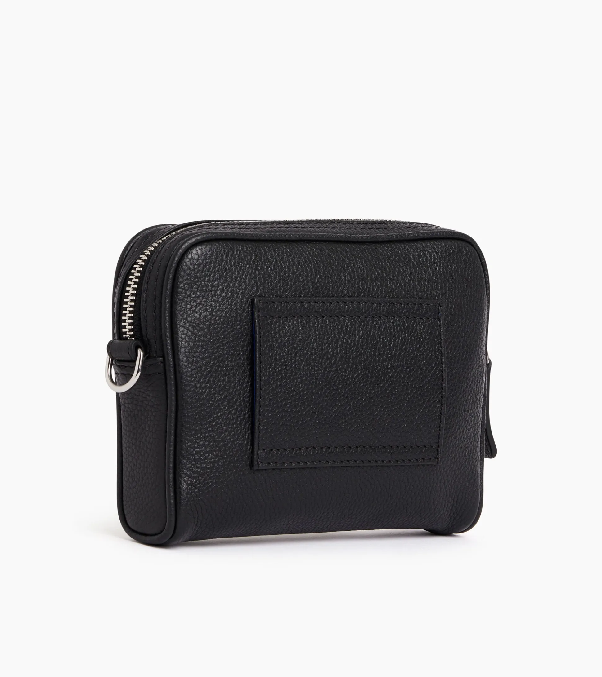 Pochette avec dragonne amovible Charles en cuir grainé - Black