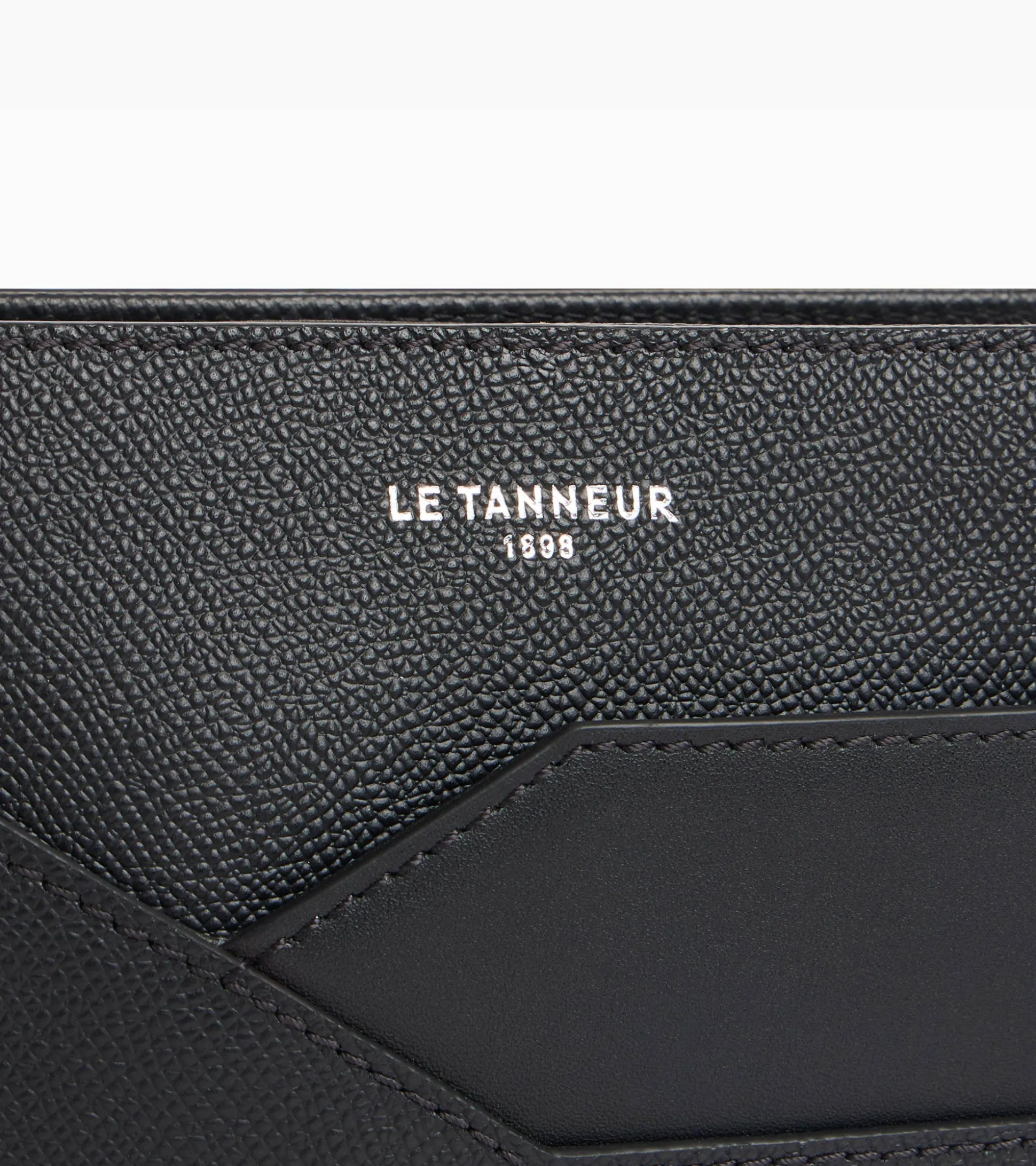 Pochette avec dragonne Gaston en cuir grain croisé - Black