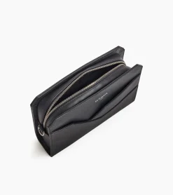 Pochette avec dragonne Gaston en cuir grain croisé - Black