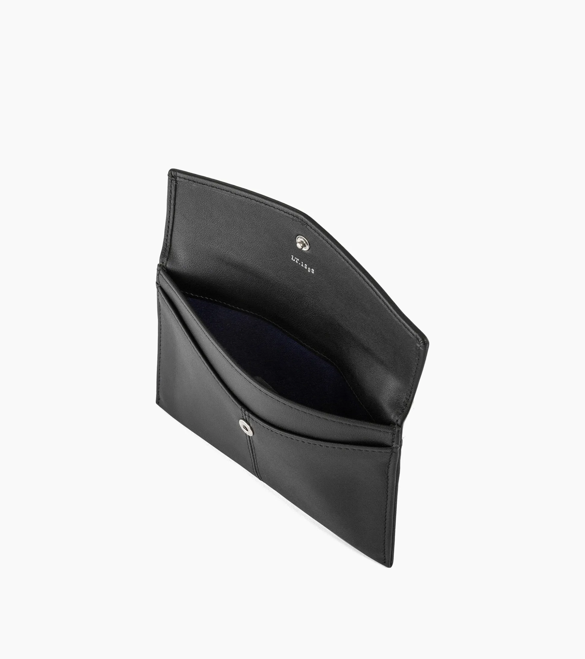 Pochette enveloppe moyen modèle Charlotte en cuir lisse - Black