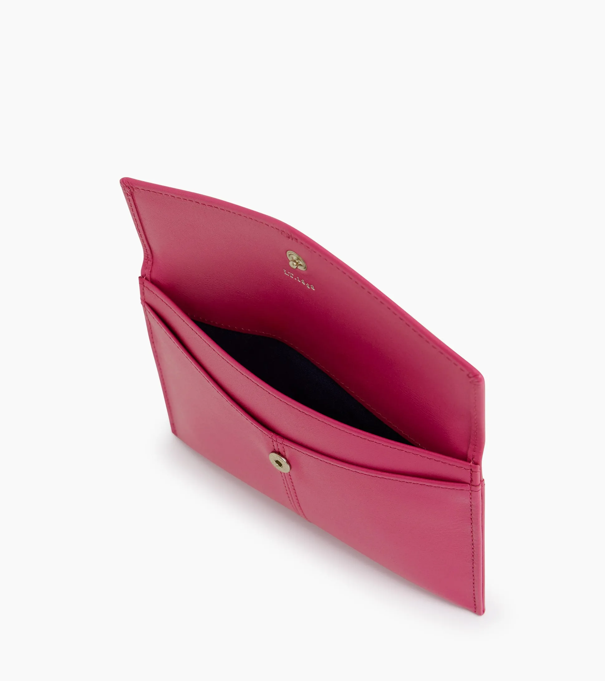 Pochette enveloppe moyen modèle Charlotte en cuir lisse - Pink Fuxia