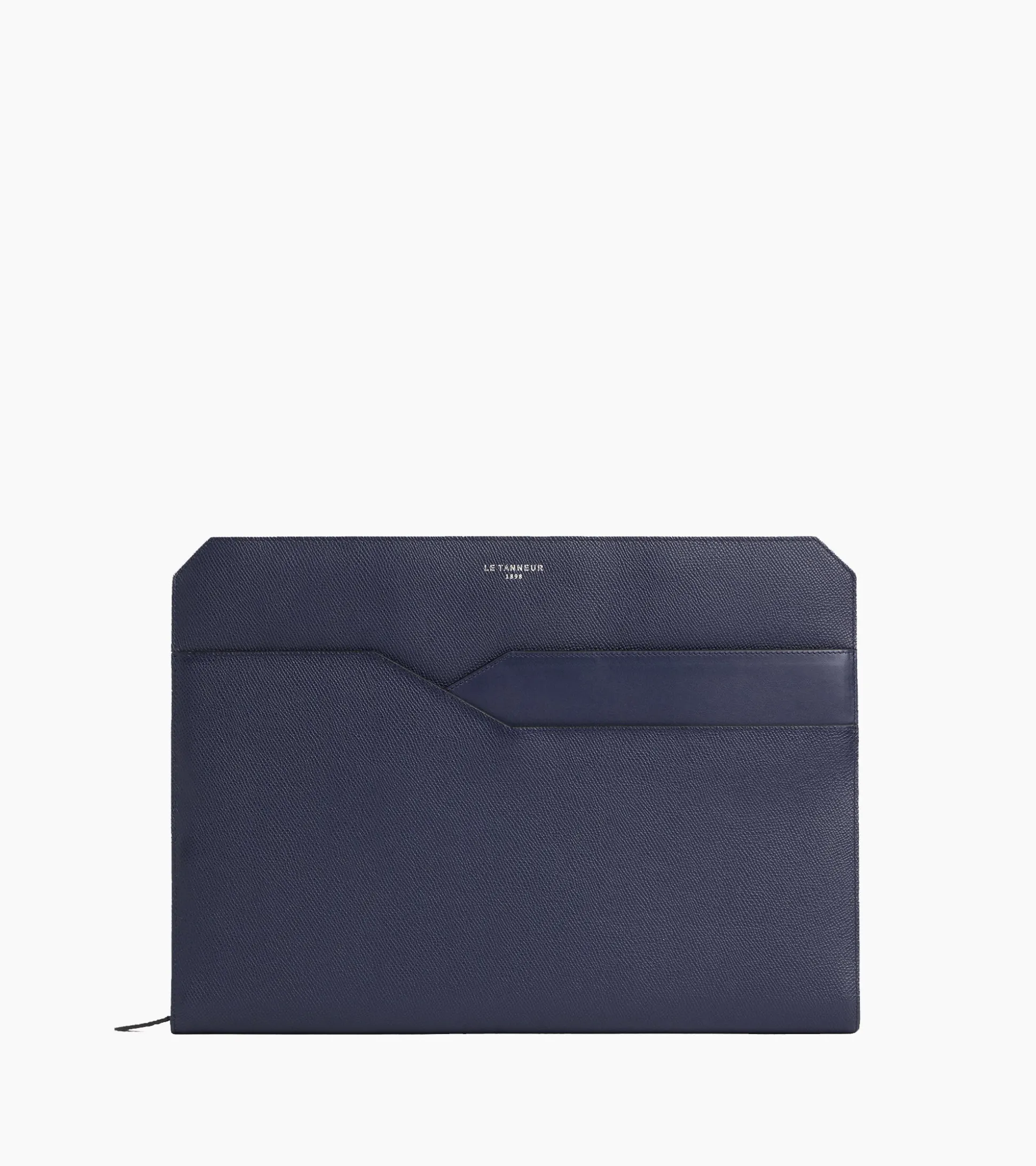 Pochette ordinateur Gaston en cuir grain croisé - Twilight Blue
