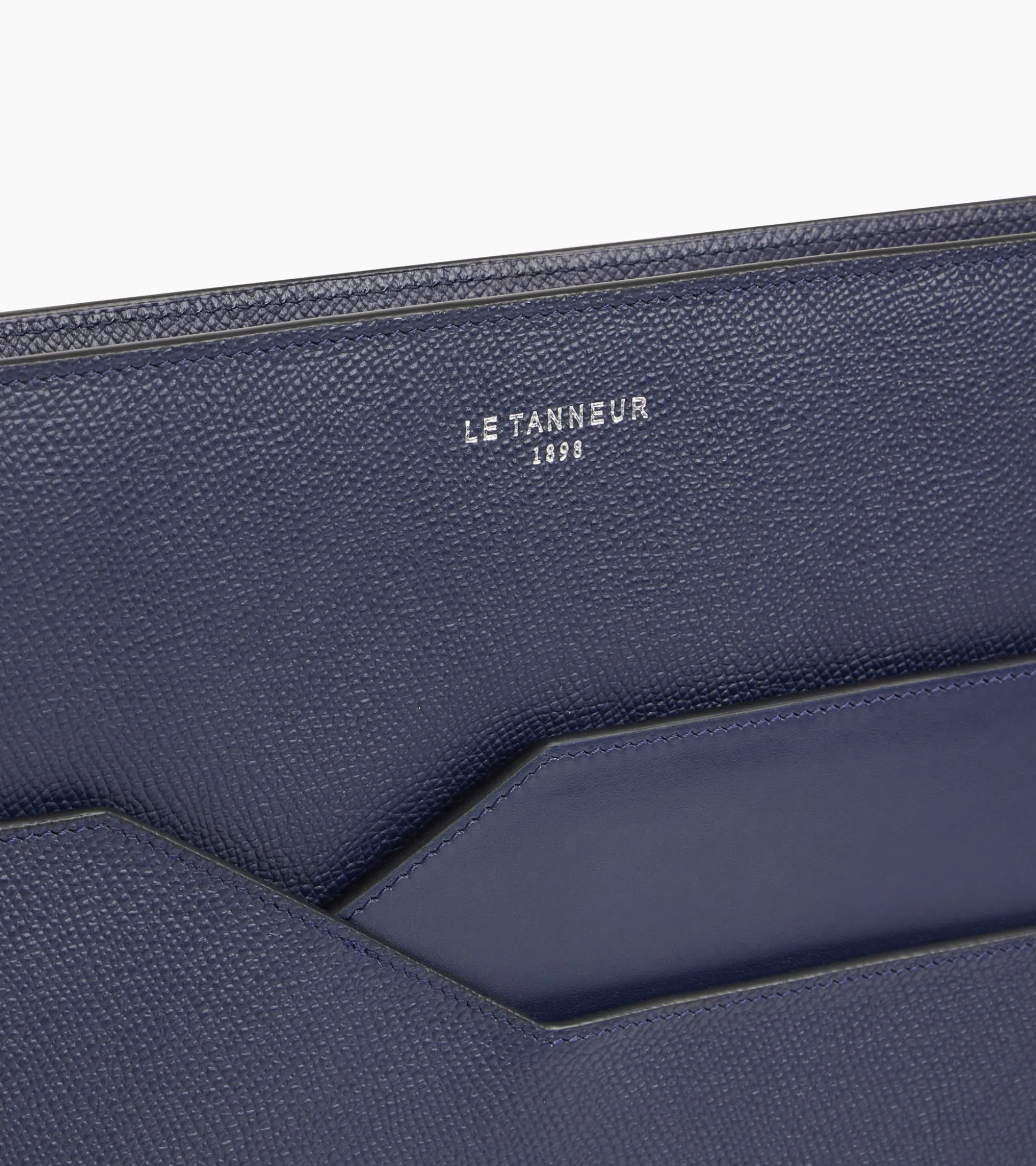 Pochette ordinateur Gaston en cuir grain croisé - Twilight Blue