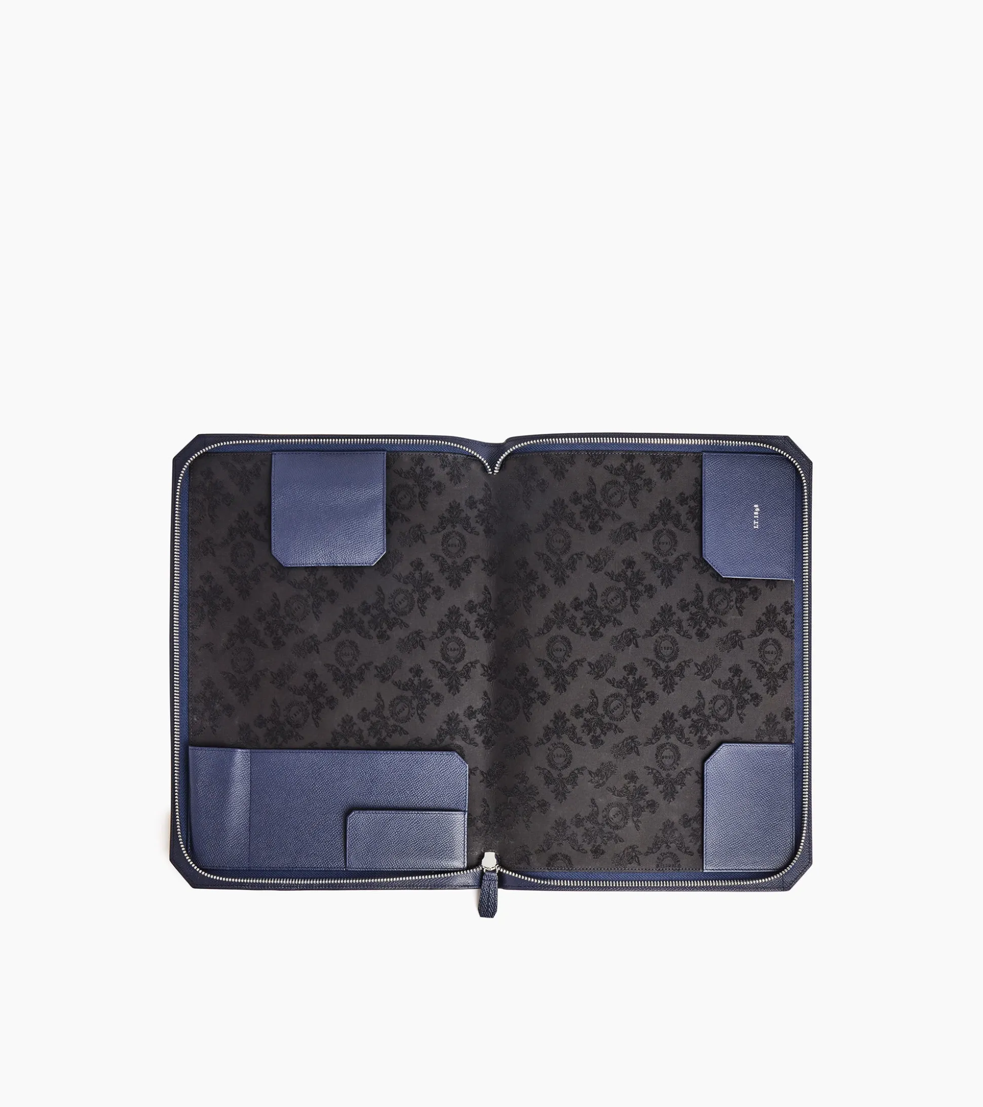 Pochette ordinateur Gaston en cuir grain croisé - Twilight Blue