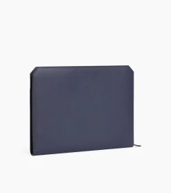 Pochette ordinateur Gaston en cuir grain croisé - Twilight Blue