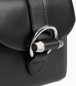Porte cartes à bandoulière amovible Pia en cuir lisse - NOIR 1