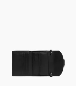 Porte cartes à bandoulière amovible Pia en cuir lisse - NOIR 1