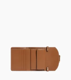 Porte cartes à bandoulière amovible Pia en cuir lisse - TAN