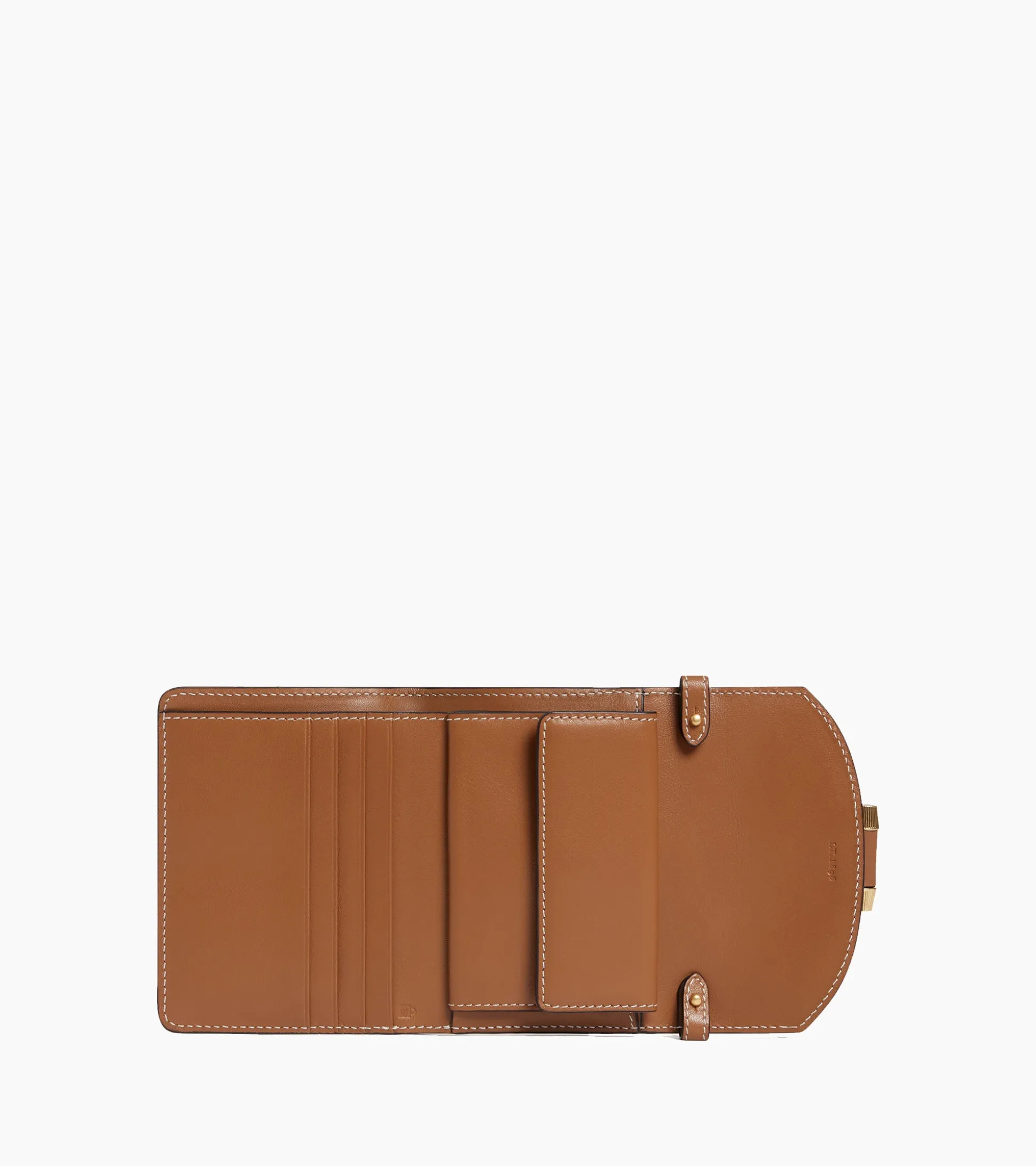 Porte cartes à bandoulière amovible Pia en cuir lisse - TAN