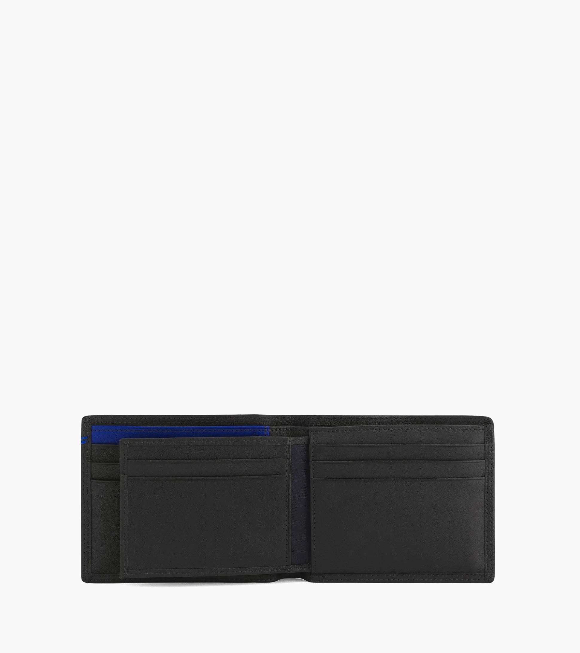 Porte cartes 2 en 1 avec poche billets Martin en cuir lisse - Black