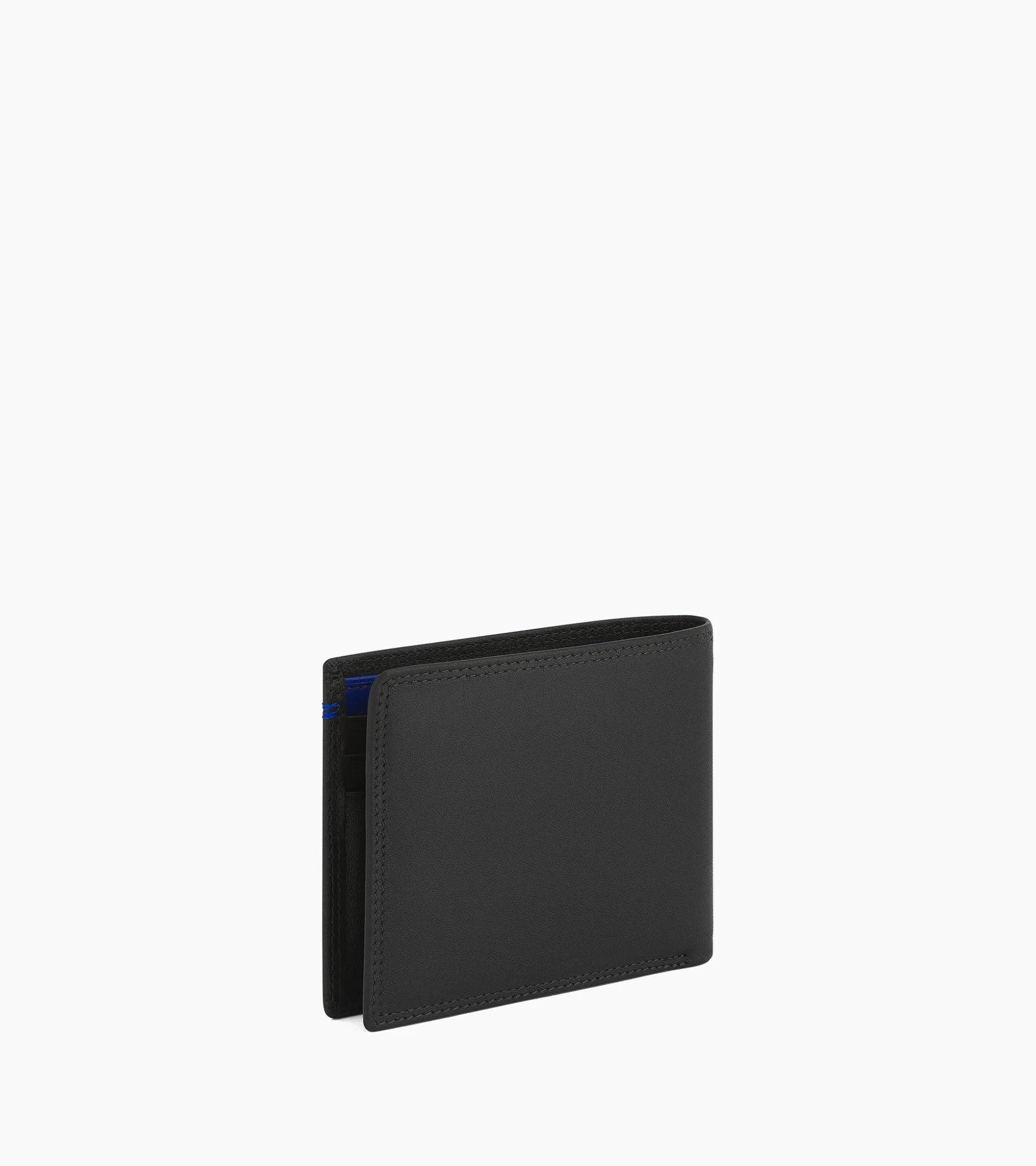 Porte cartes 2 en 1 avec poche billets Martin en cuir lisse - Black