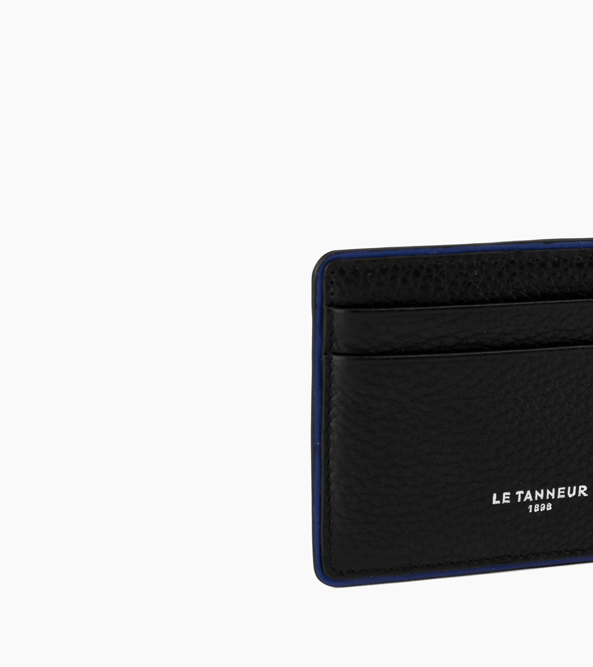 Porte cartes Augustin en cuir grainé - Black Le Bleu