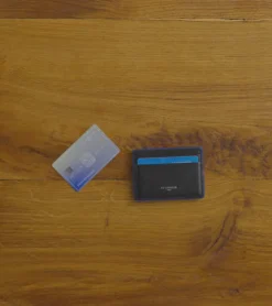 Porte cartes Augustin en cuir grainé - Black Le Bleu