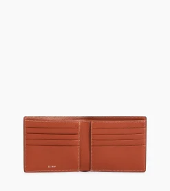 Porte cartes avec poche billets Emile en cuir grainé - Mahogany Brown