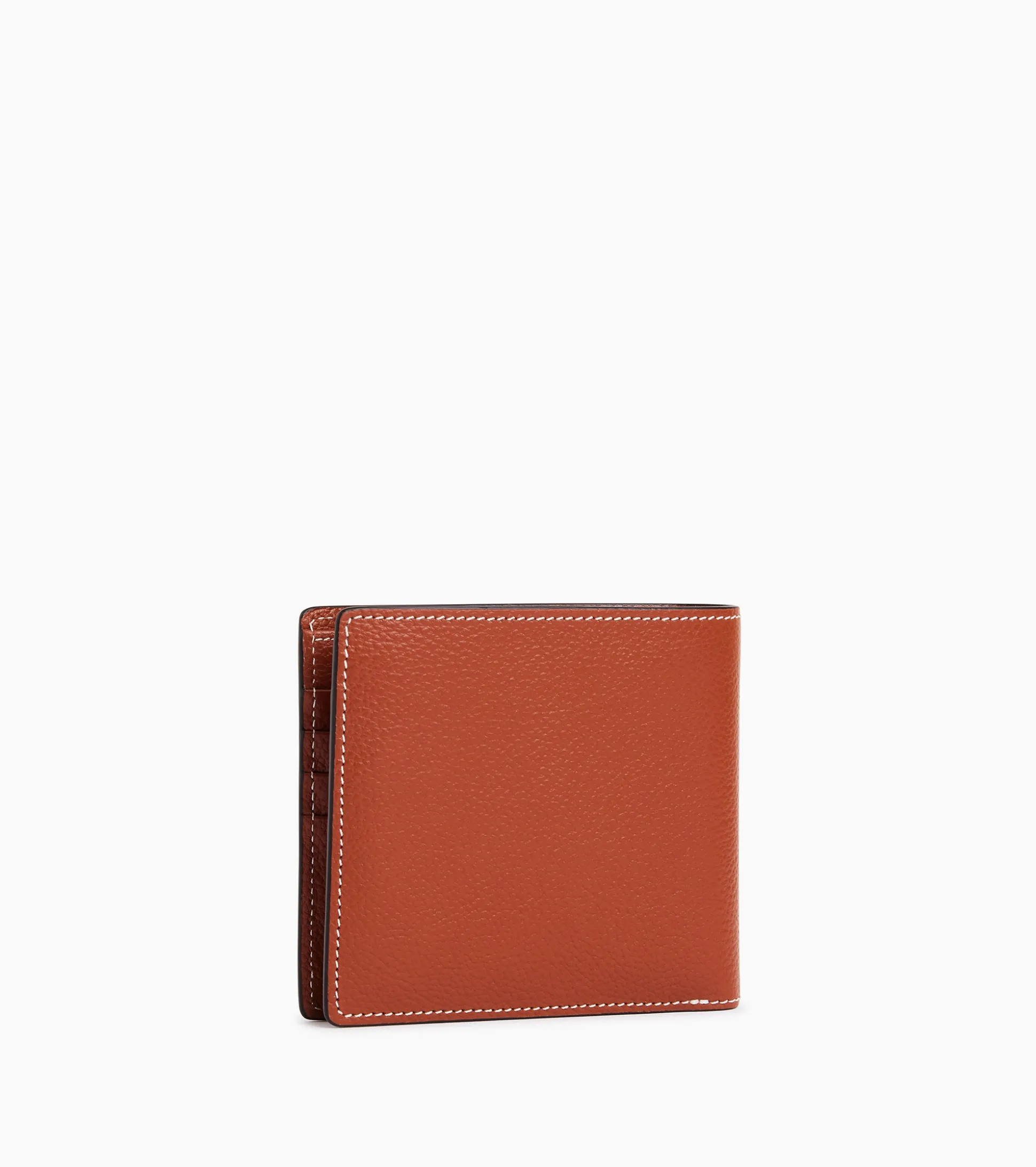 Porte cartes avec poche billets Emile en cuir grainé - Mahogany Brown