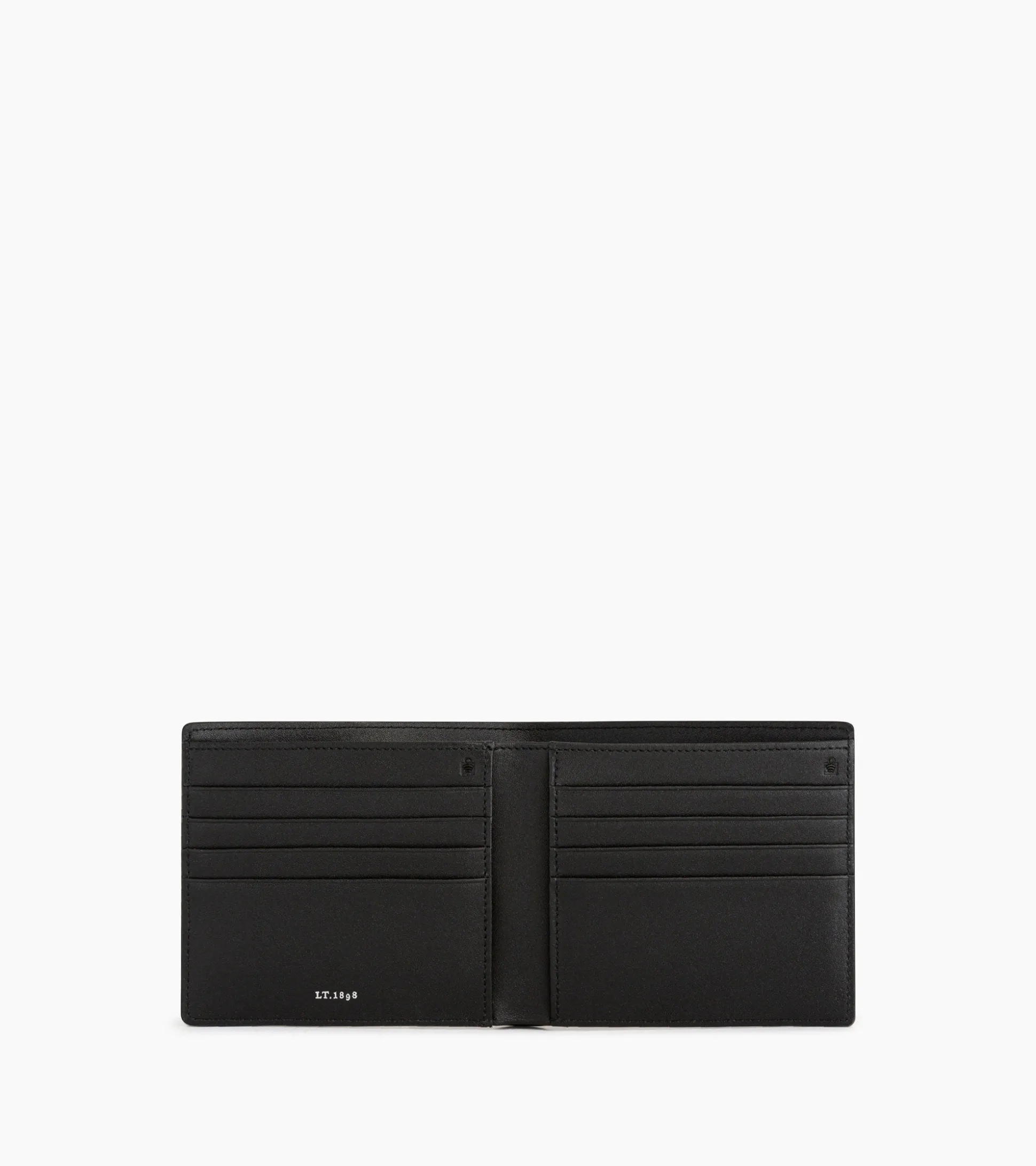 Porte cartes avec poche billets Emile en cuir grainé - Black