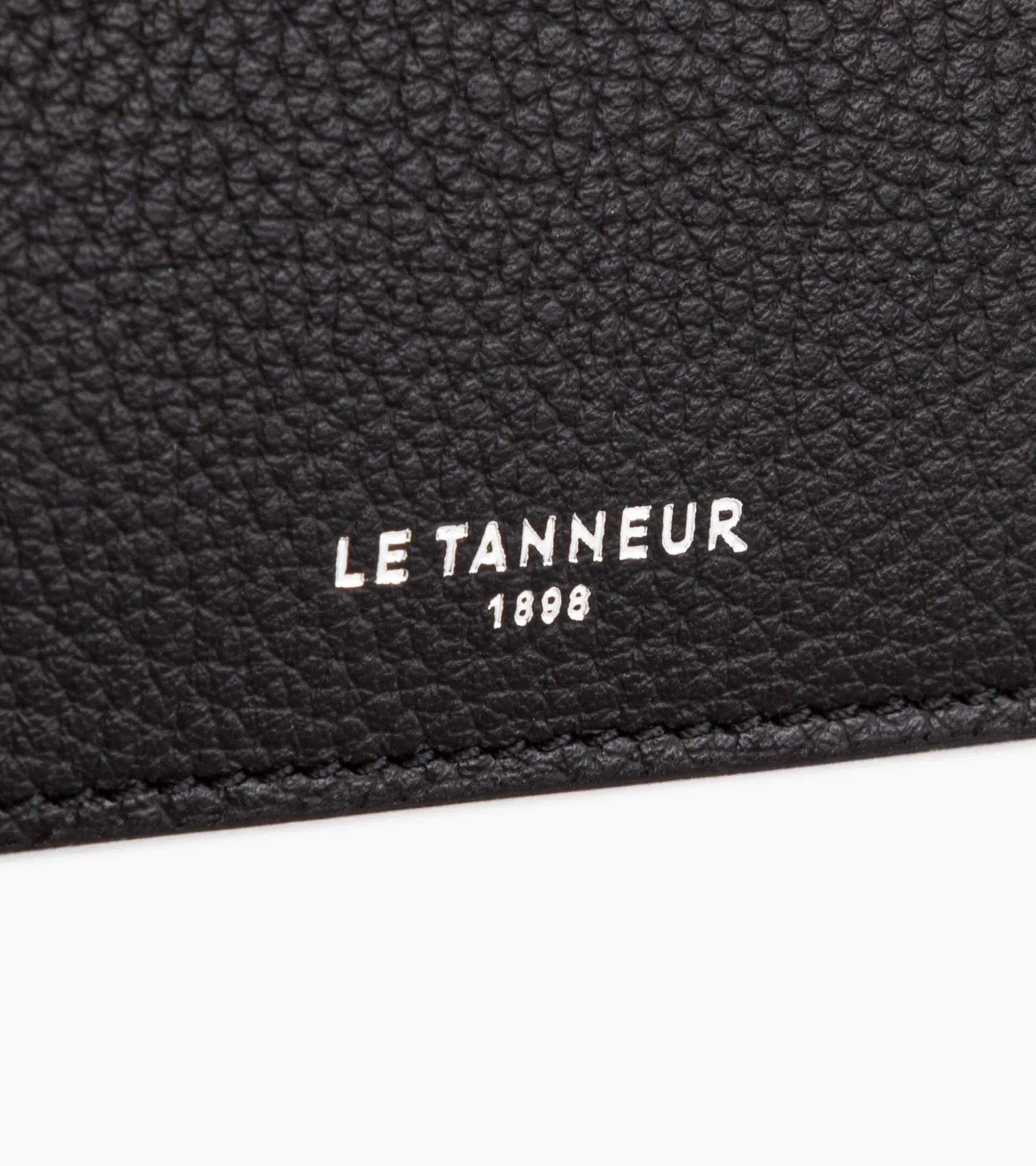 Porte cartes avec poche billets Emile en cuir grainé - Black