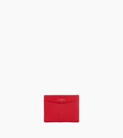 Porte cartes Charlotte en cuir lisse - Garnet red