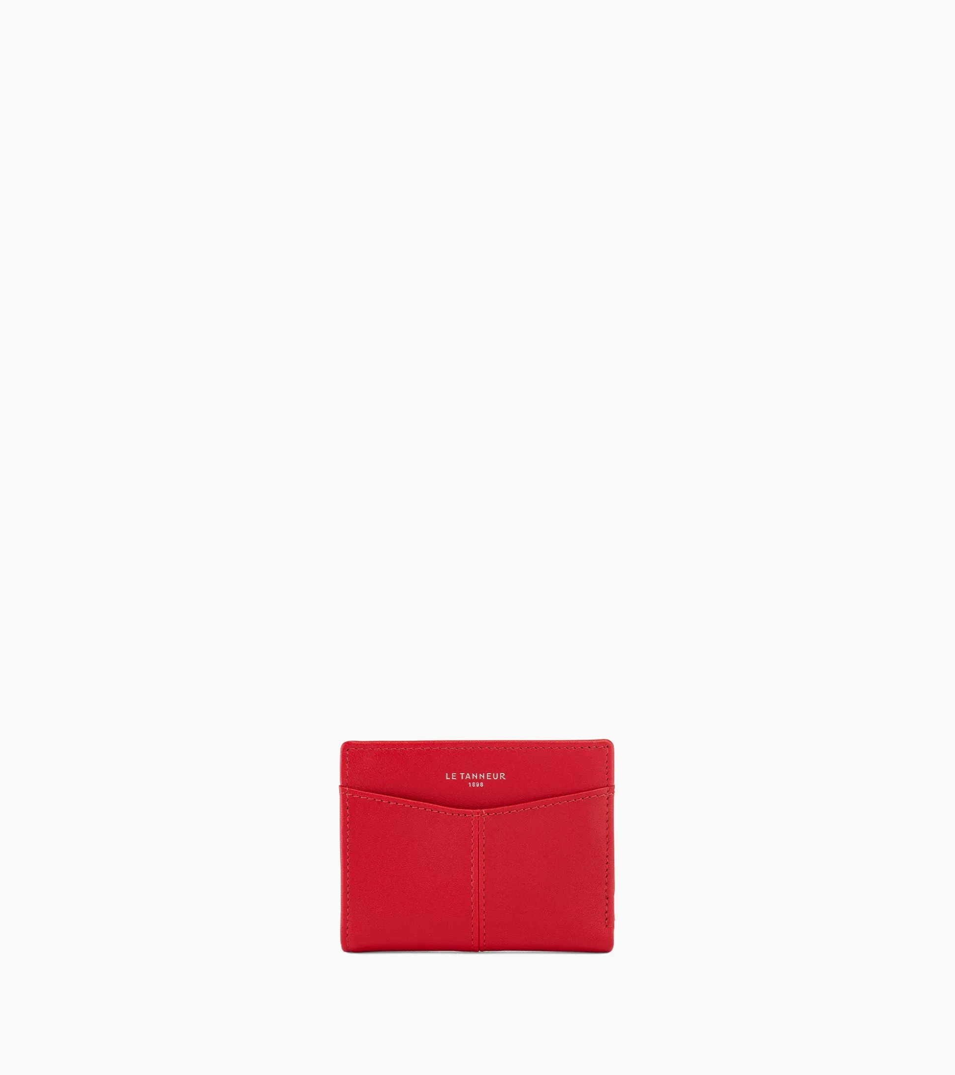 Porte cartes Charlotte en cuir lisse - Garnet red