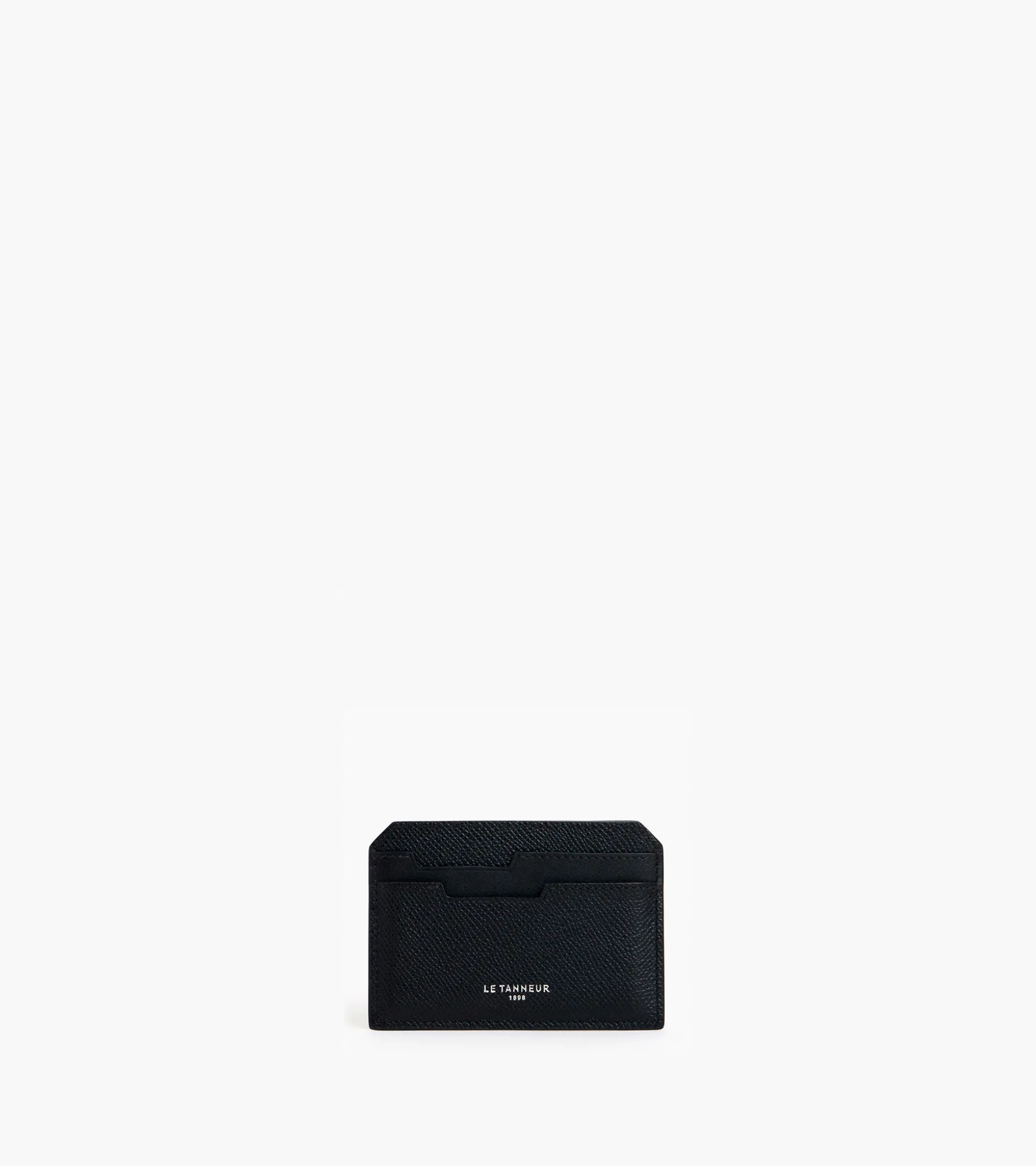 Porte cartes Gaston en cuir grain croisé - Black