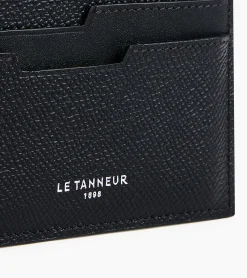 Porte cartes Gaston en cuir grain croisé - Black