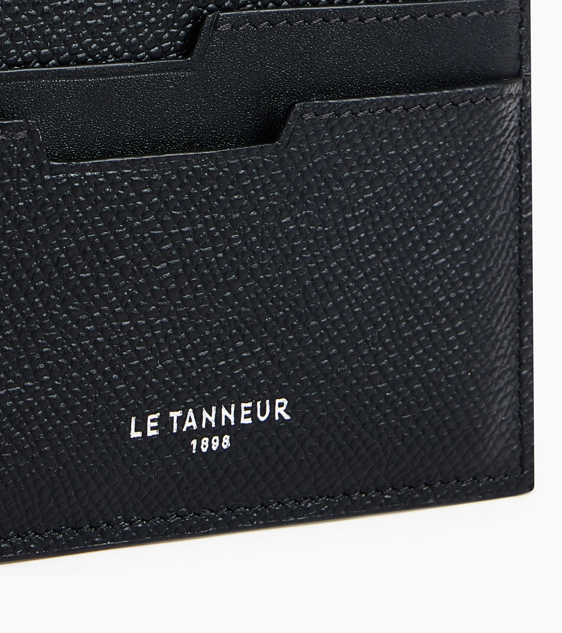 Porte cartes Gaston en cuir grain croisé - Black