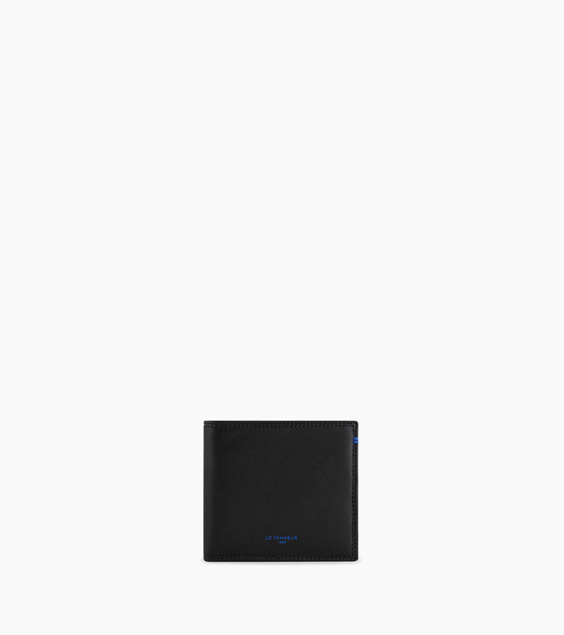 Porte cartes horizontal avec poche billets Martin en cuir lisse - Black