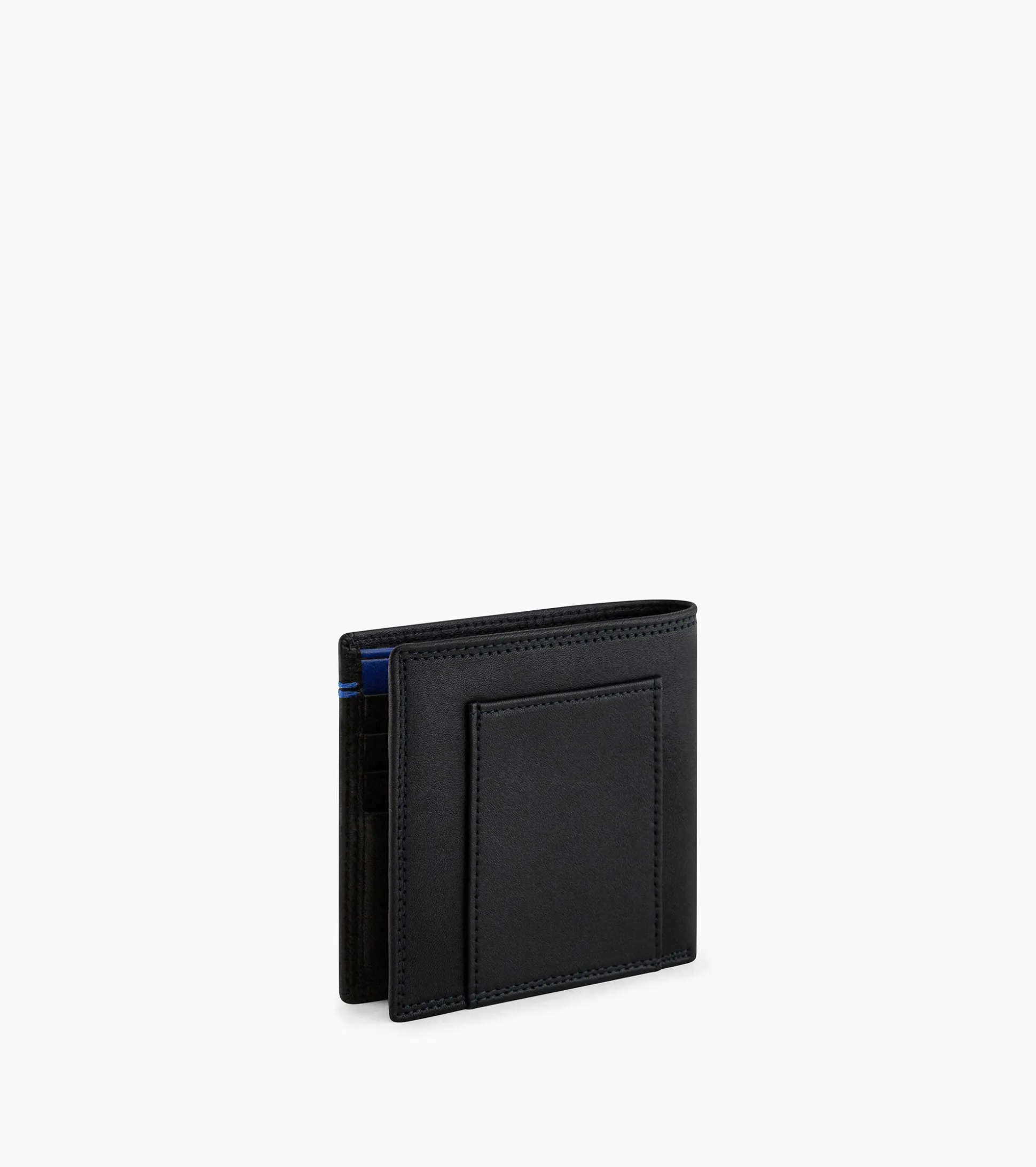Porte cartes horizontal avec poche billets Martin en cuir lisse - Black