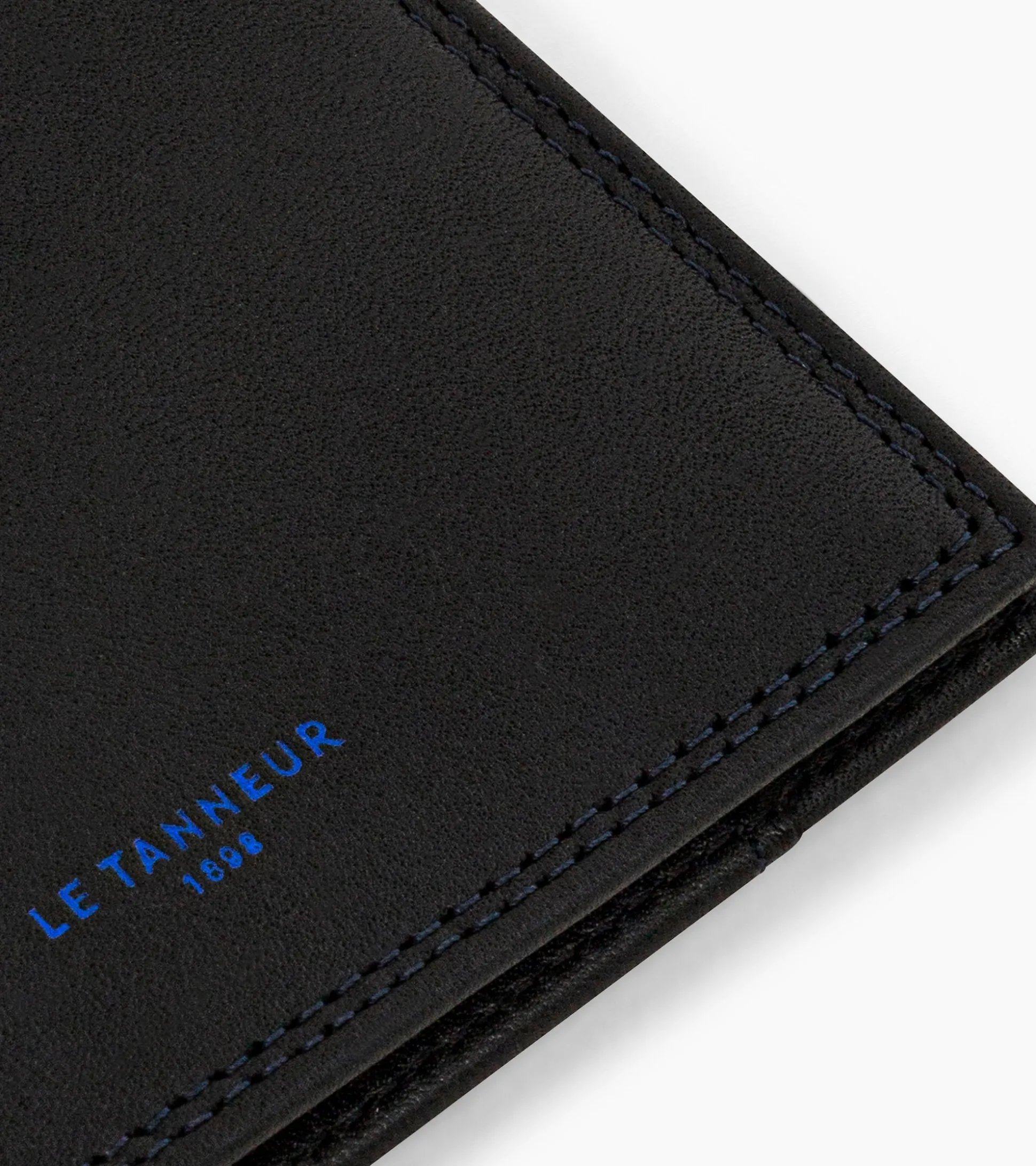 Porte cartes horizontal avec poche billets Martin en cuir lisse - Black