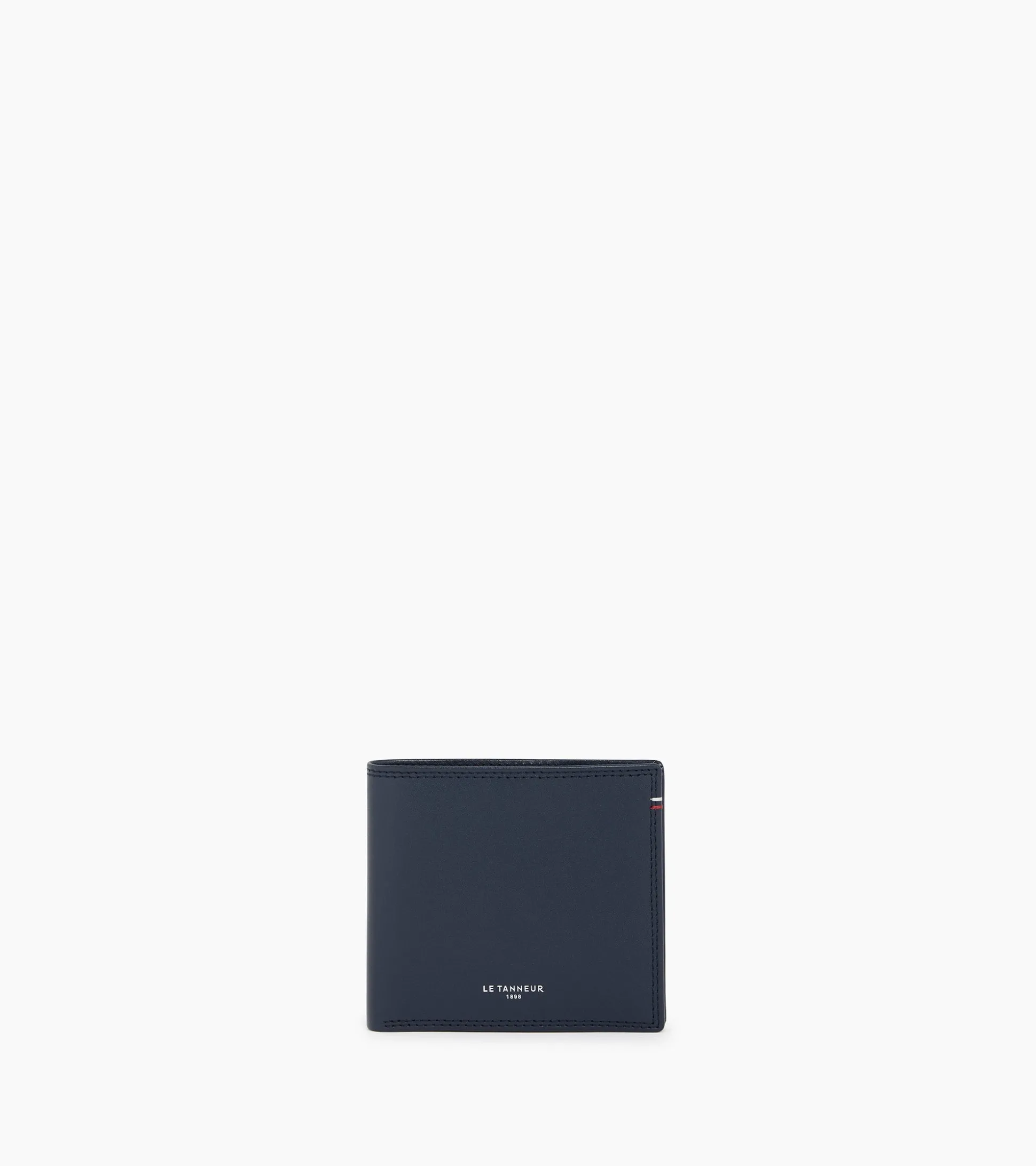 Porte cartes horizontal avec poche billets Martin en cuir lisse - Blue White Red