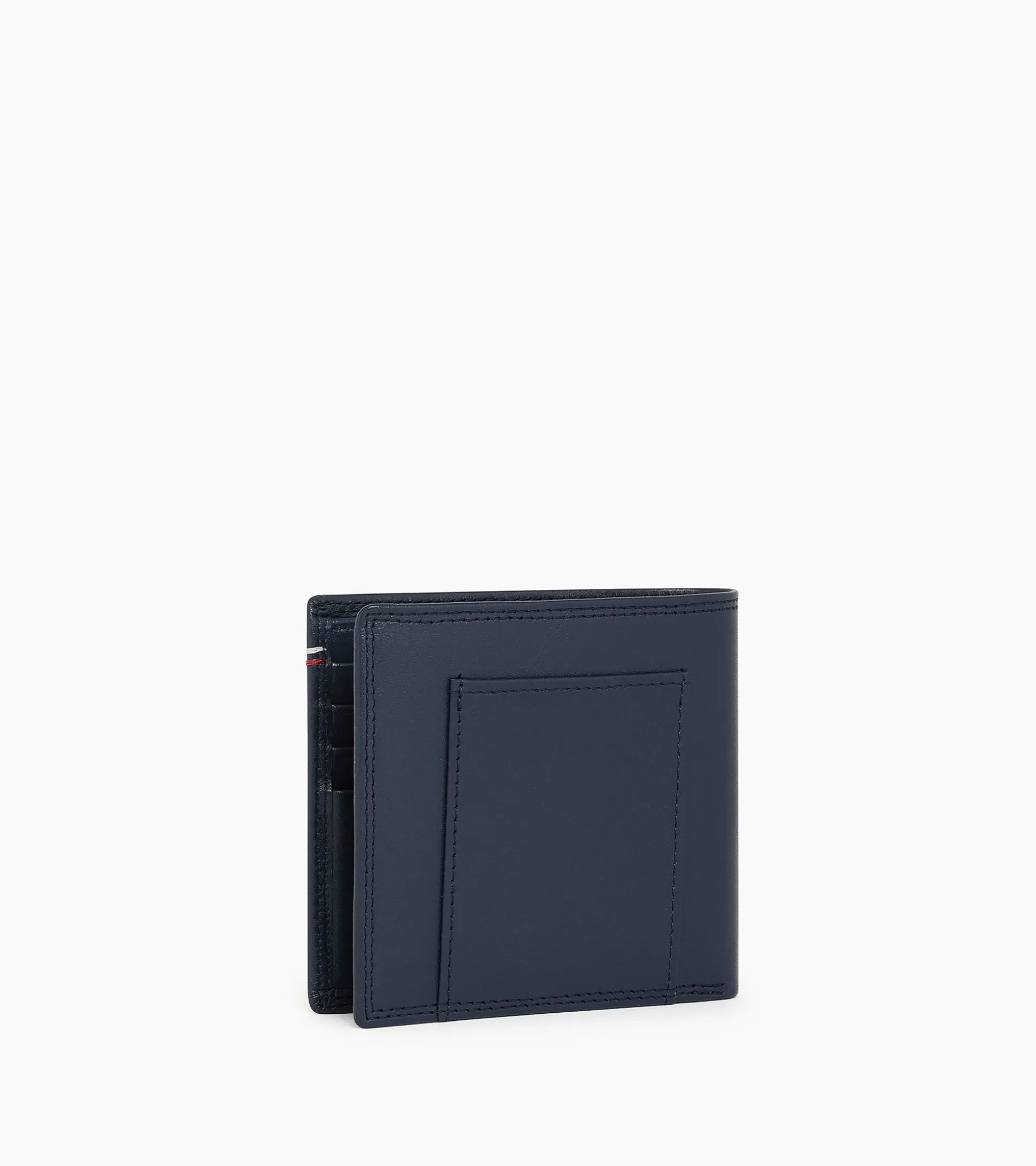 Porte cartes horizontal avec poche billets Martin en cuir lisse - Blue White Red
