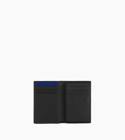 Porte cartes moyen modele avec poche billets Martin en cuir lisse - Black