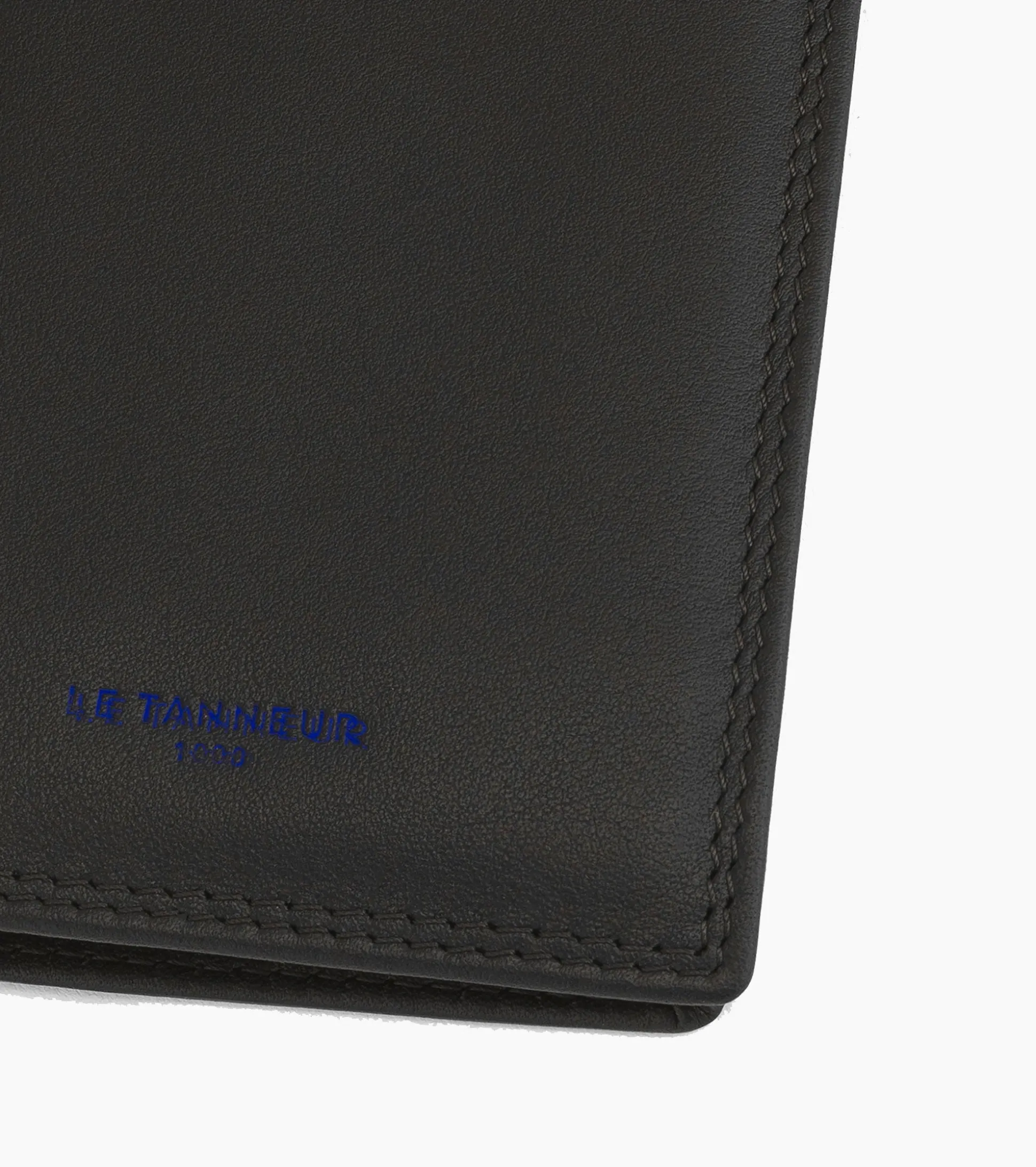 Porte cartes moyen modele avec poche billets Martin en cuir lisse - Black