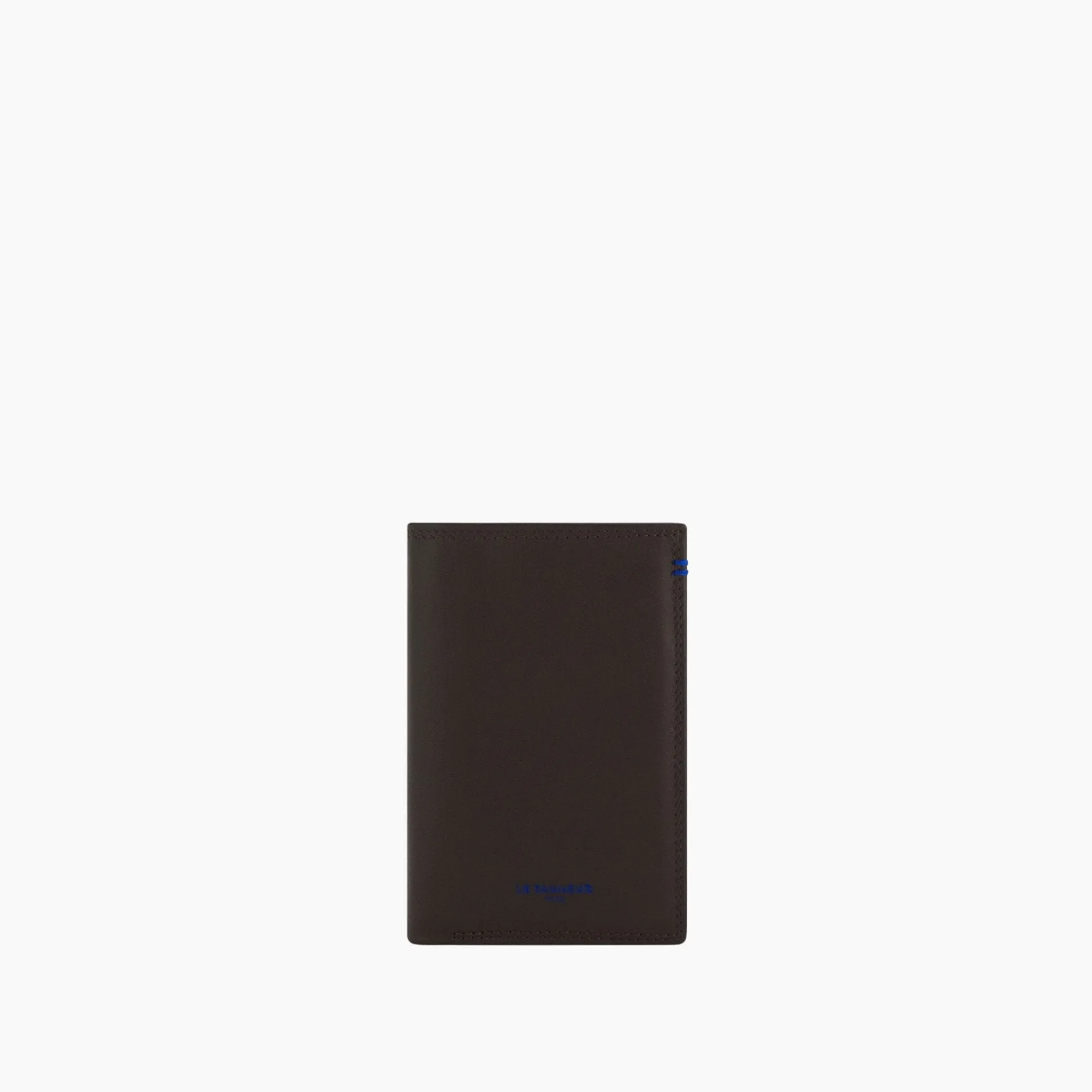 Porte cartes moyen modele avec poche billets Martin en cuir lisse - Coffee Brown